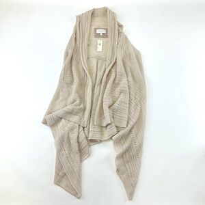 Angel of the North Anthropologie cream pointelle NWT waterfall knit vest XS/S